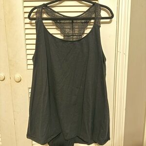 Black Lace Racer back Tank Top
